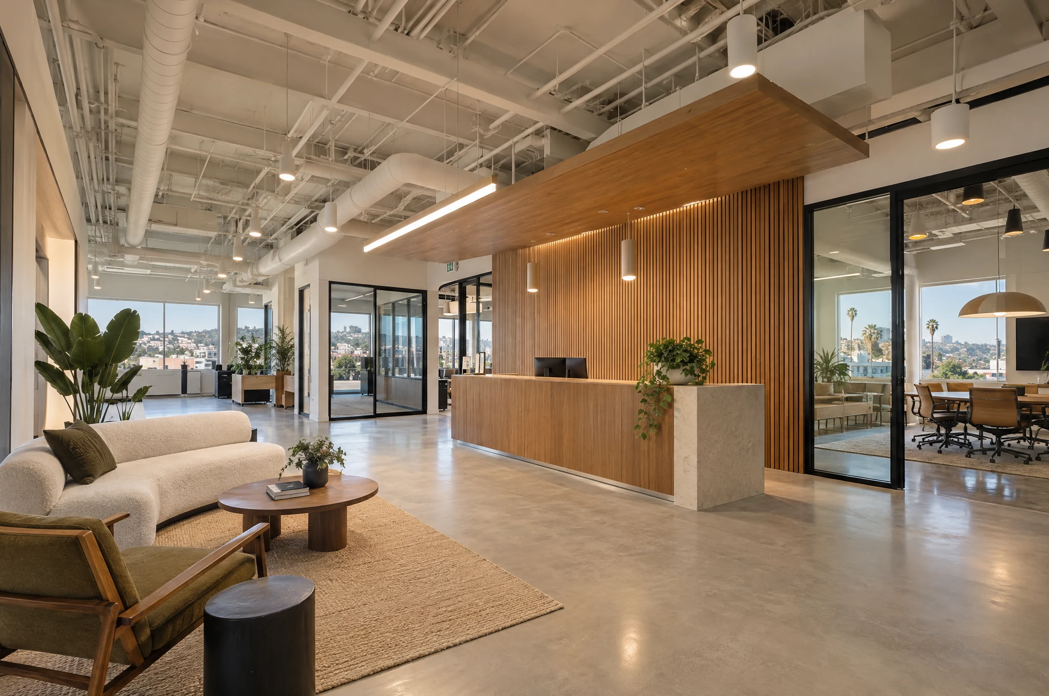 Completed commercial interior photographed for closeout media