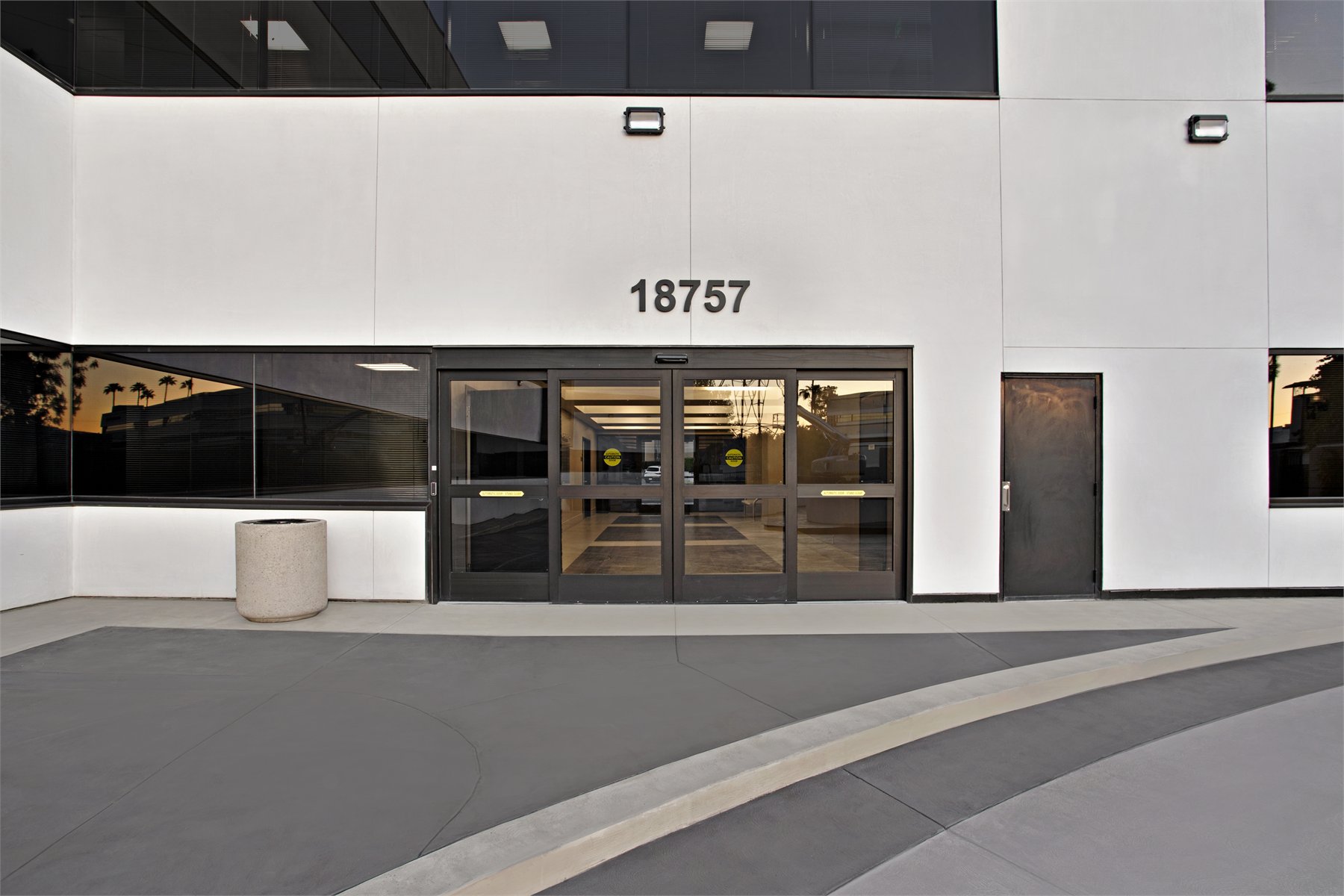 Commercial entry detail photographed for property marketing