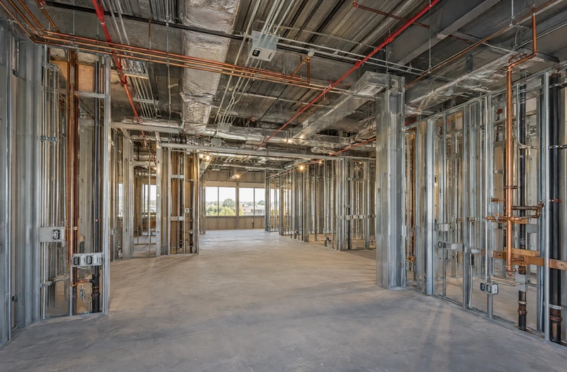 Mechanical and wall rough-in documented before close-up