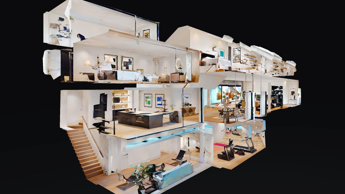 Matterport 3D dollhouse view of a multi-level Los Angeles home